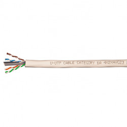 GIGA-LAN U-UTP KABEL 4X2XAWG23 KAT6A LSZH HVID 500 m CPR: DCA