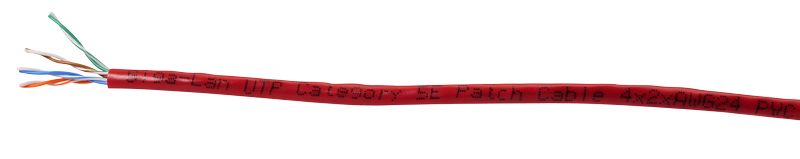 U-UTP PATCHKBL 4X2XAWG24 KAT5E PVC RØD 500M TRL RØD
