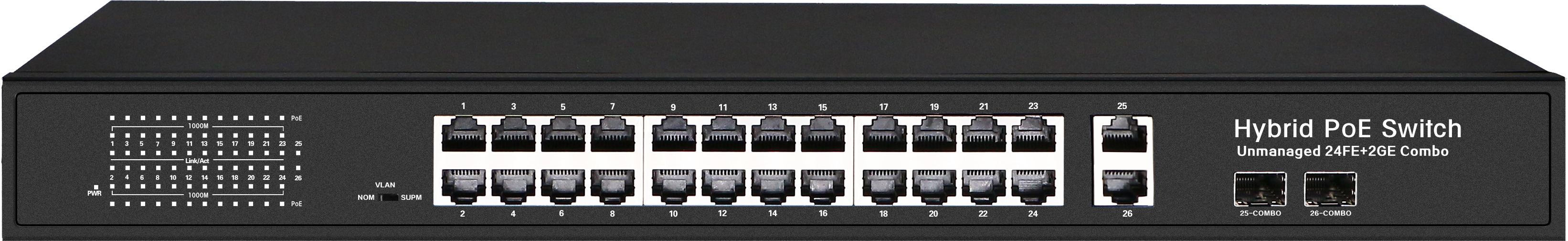 24-PORT 10/100 POE SWITCH PORT 1&2 SUPPORT POE++ MAX 90W PORT 3-24 ...