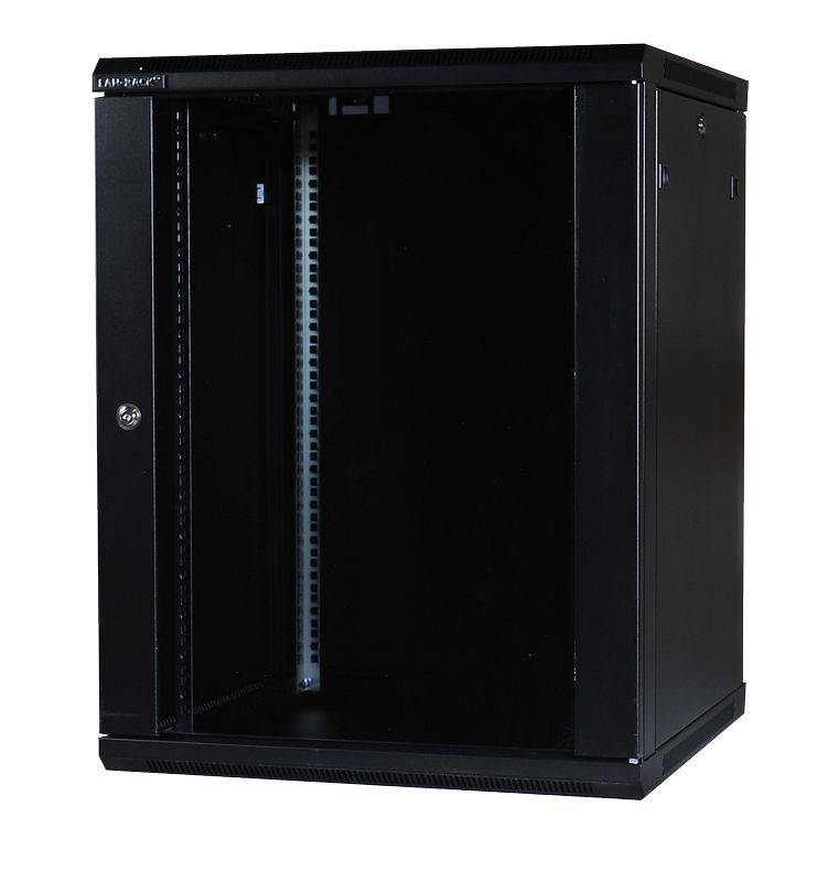 19"VÆGSKAB 27HE H1300XB600XD600MM GD SORT LRW