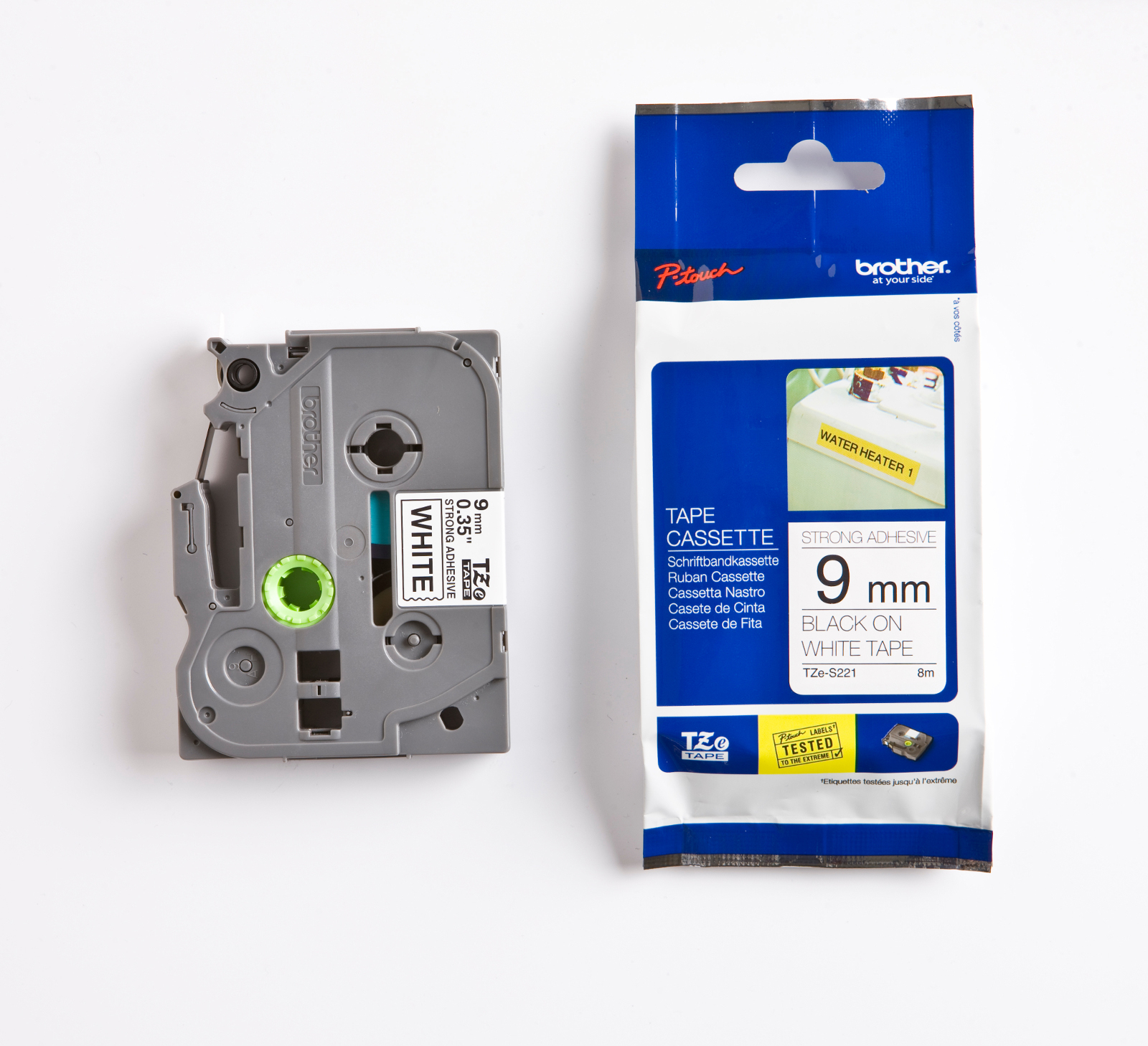 LABEL 9,00 MM SORT/HVID BROTHER TZES-221 4977766693325