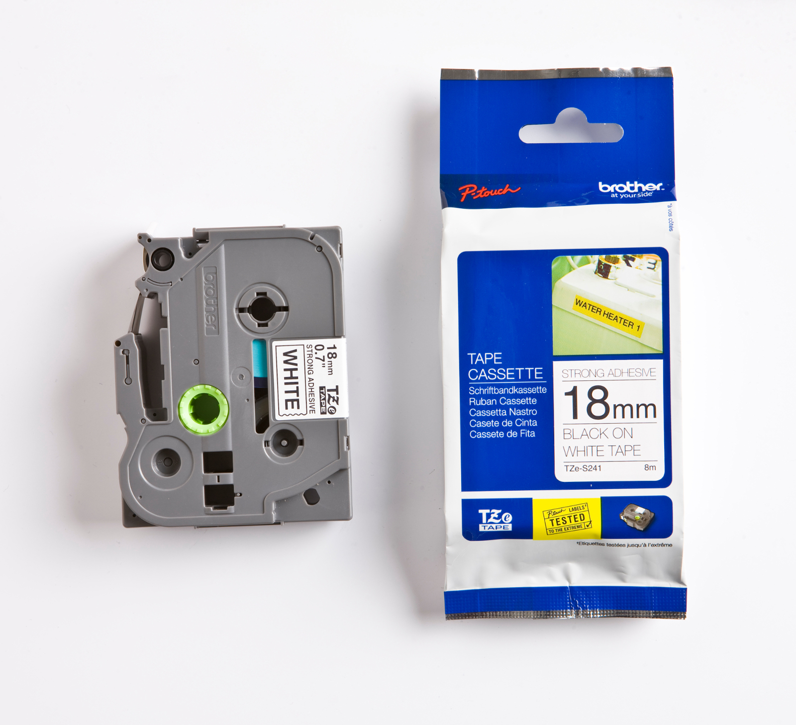 LABEL 18,00 MM SORT/HVID BROTHER TZES-241