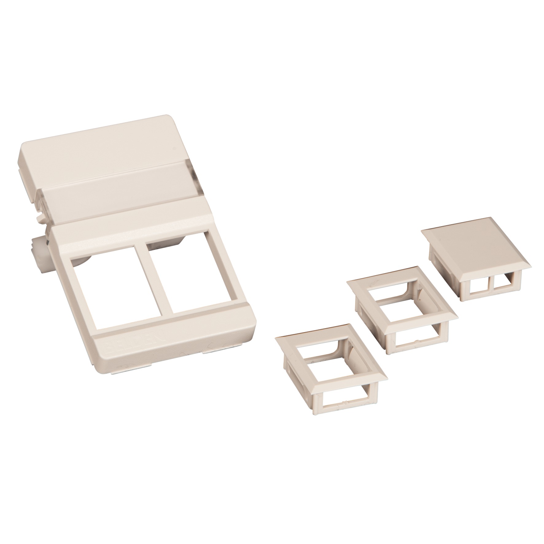 GIGA-LAN DATAUDTAG 2XKEYSTONE 50X75 MM STIKKONTAKT HVID TYPE F PK. Á 10 STK.