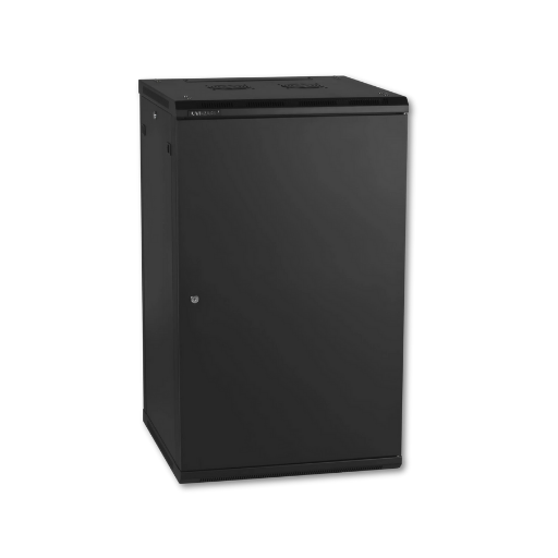 19"VÆGSKAB 15HE H766XB600XD800MM PD SORT LRW. EXTRA DYBDE