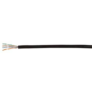 GIGA-LAN U-UTP KABEL 4X2XAWG24 KAT.5E PE SORT UDENDØRS 500M TRL