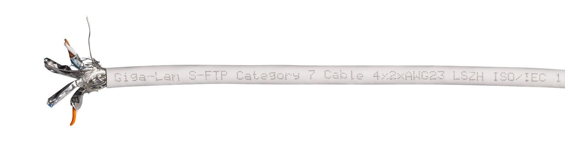 GIGA-LAN S-FTP KABEL 4X2XAWG23 KAT 7A HVID CPR CCA 1200 MHZ 500 M TRL