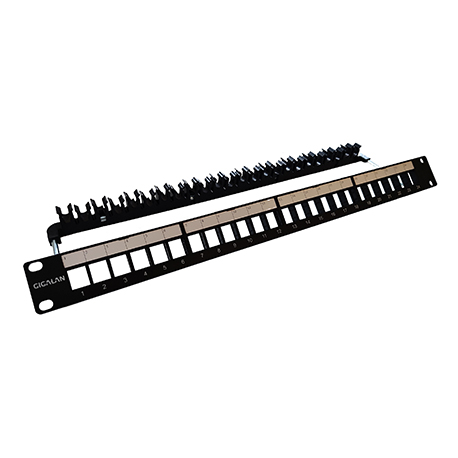 GIGA-LAN 19" UNIVERSAL PATCH PANEL FOR KEYSTONE 24 PORT UTP/STP KAT 5E/ KAT 6/KAT 6A