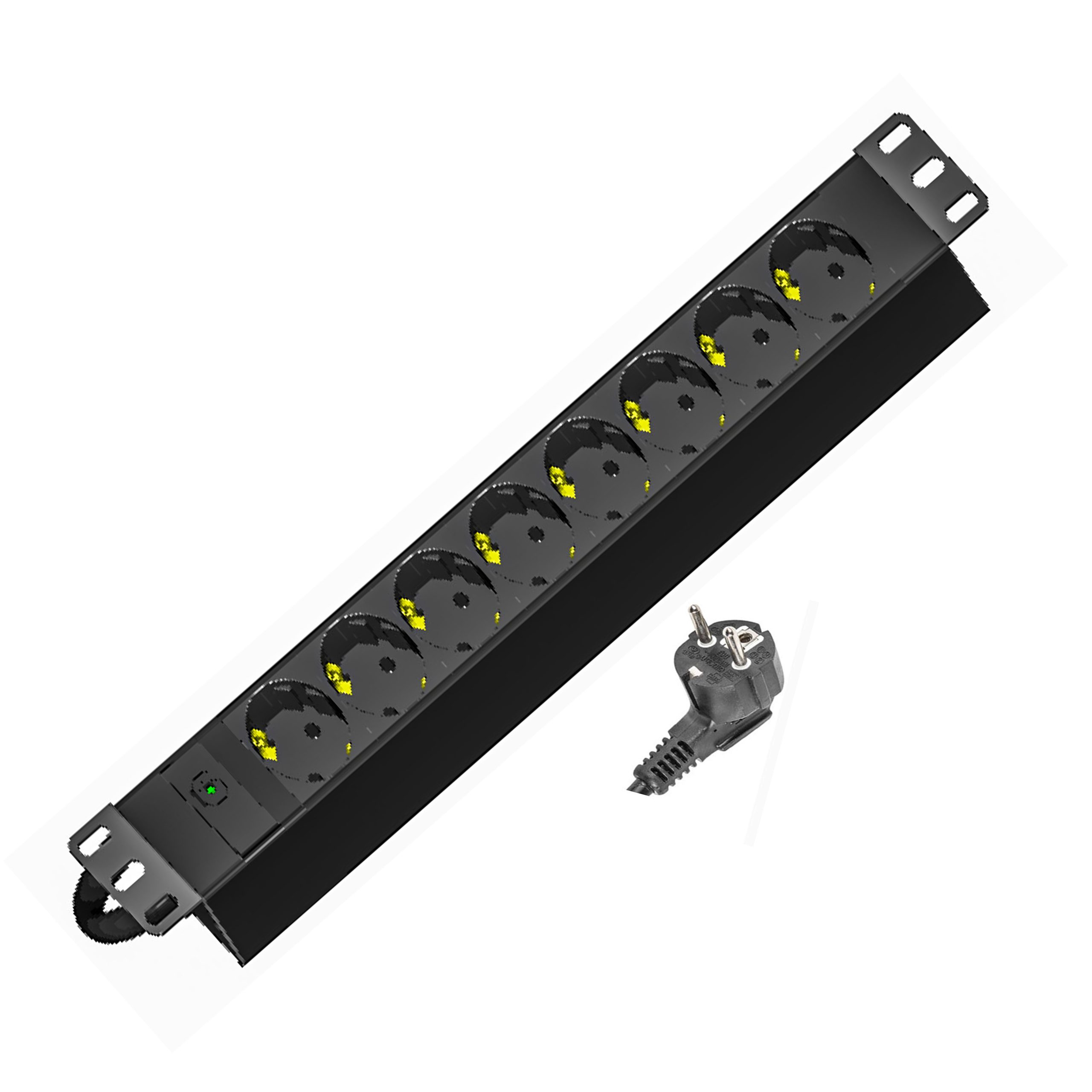 STRØMPANEL 8XSHUKO +230V 10A SHUKO PLUG 3 M LEDNING