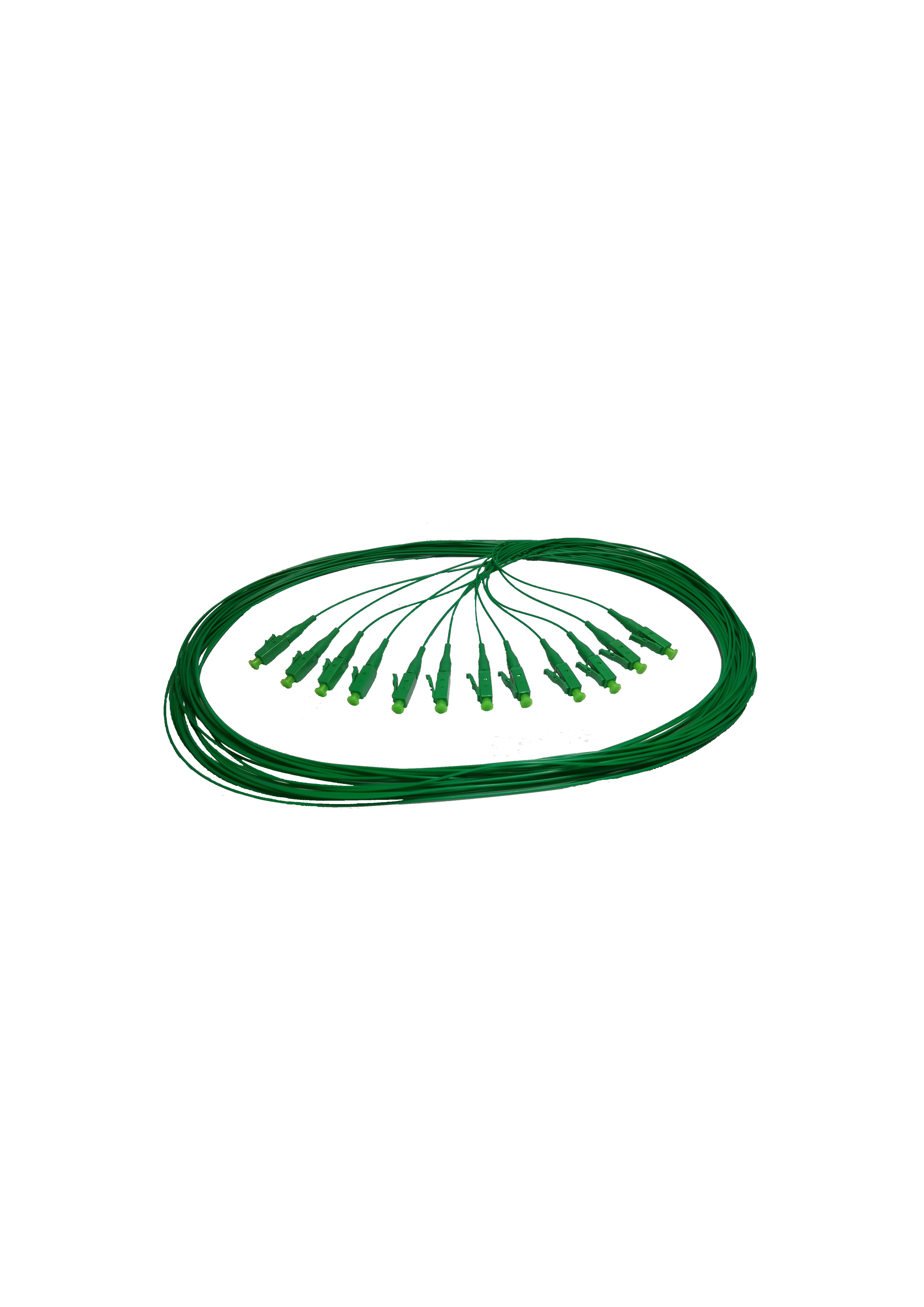 LAN-OPTIC PIGTAIL LC/APC SM GRADE B 1,50 M (GREEN) OS2 G657A1 EASY STRIP BULK A 12 STK