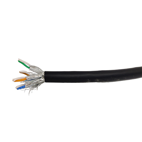 GIGA-LAN S-FTP KABEL 4X2XAWG23 KAT. 7 WR-LSZH SORT UDEN/INDEN DØRS 500 M TRL