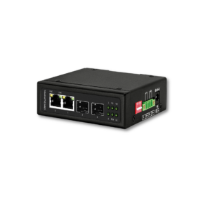 Industriel Medieconverter m. 2x1G SFP-udtag 1xRJ45 udtag m. POE++ (90W max)