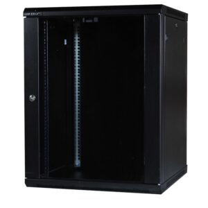 19"VÆGSKAB 27HE H1300XB600XD600MM GD SORT LRW
