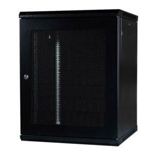 19"VÆGSKAB 27HE H1300XB600XD600MM PPD SORT LRW